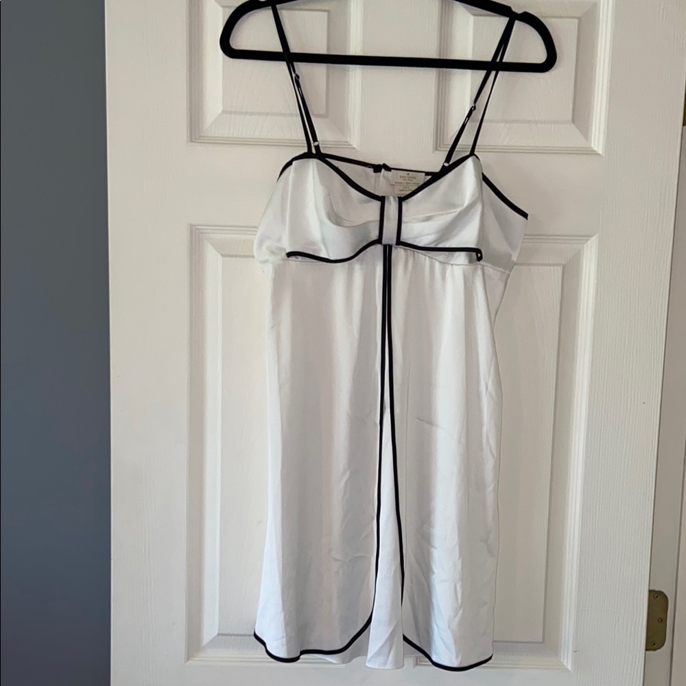 Elegant White and Black Trim Sleepwear